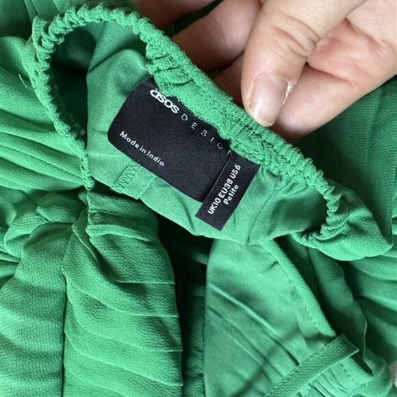 Green Midi Pleated Asos Strappy Dress - Picture 3 of 3